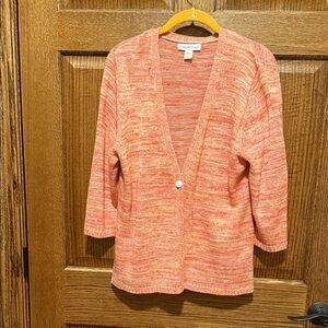 Coldwater Creek Women's Coral Silk Blend Cardigan XL NWOT